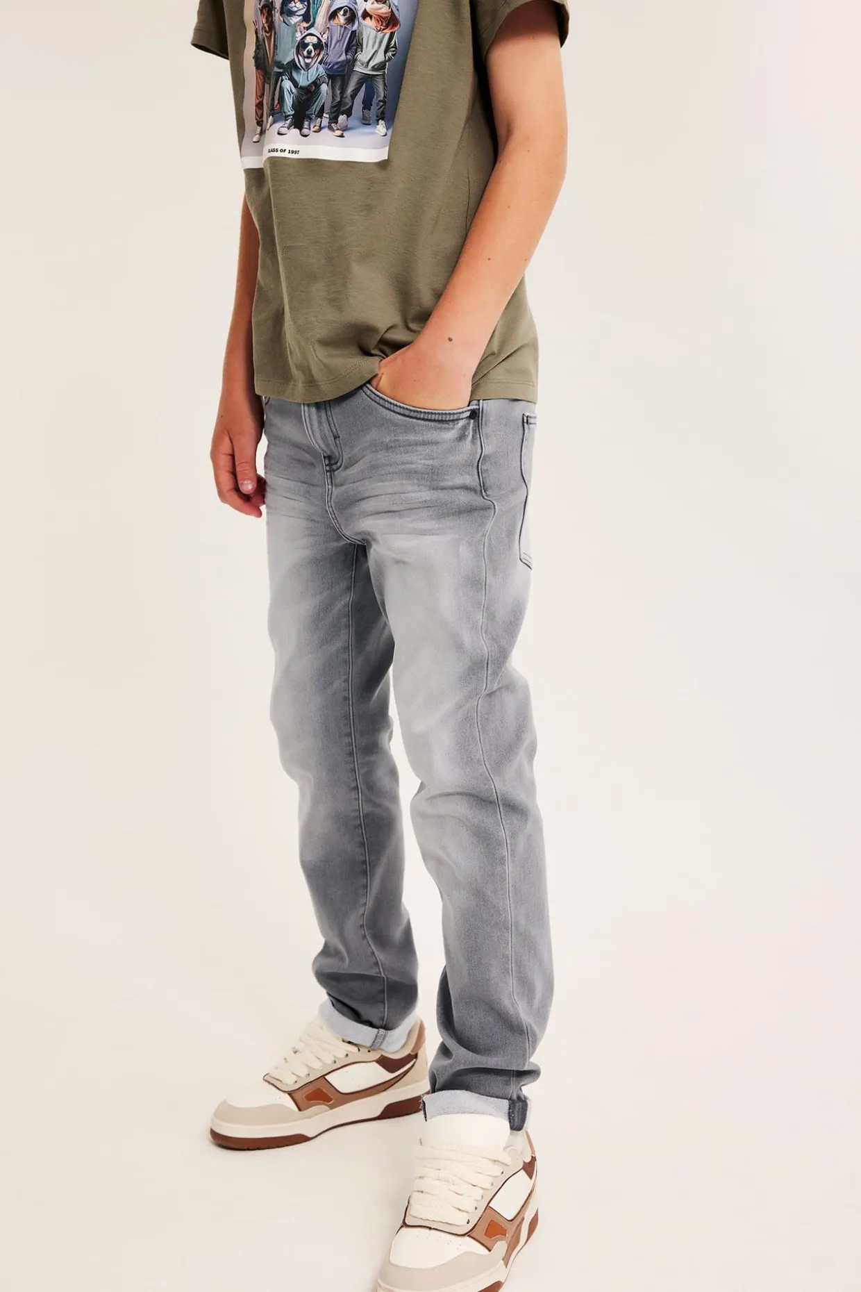 Relaxed jeans jogger denim | Hopeanharmaa | Lapset | Kappahl