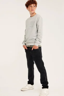 Relaxed jeans jogger denim | Musta denim | Lapset | Kappahl