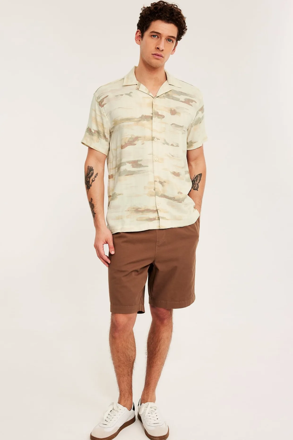 Resort-paita viskoosisekoitteesta | Beige | Miehet | Kappahl