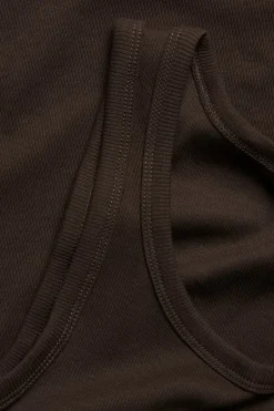 Ribattu toppi | Tummanruskea | Naiset | Kappahl
