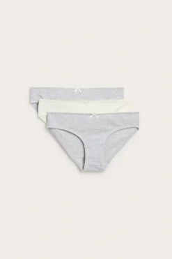 Ribatut brief-pikkuhousut, 3-pack | Vaaleanharmaa | Lapset | Kappahl