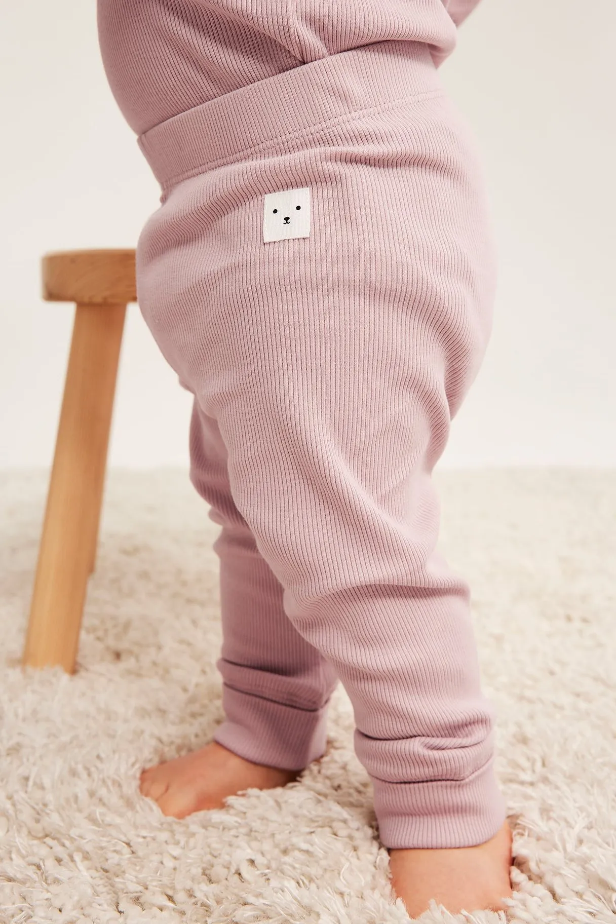 Ribatut leggingsit, joiden pituus on säädettävissä | Pinkki | Vauvat | Kappahl