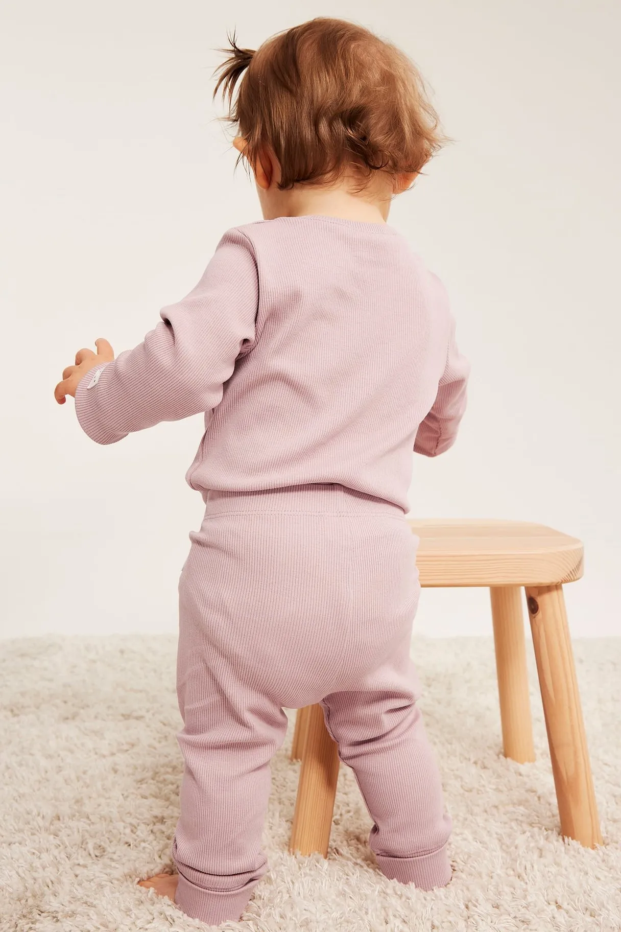 Ribatut leggingsit, joiden pituus on säädettävissä | Pinkki | Vauvat | Kappahl