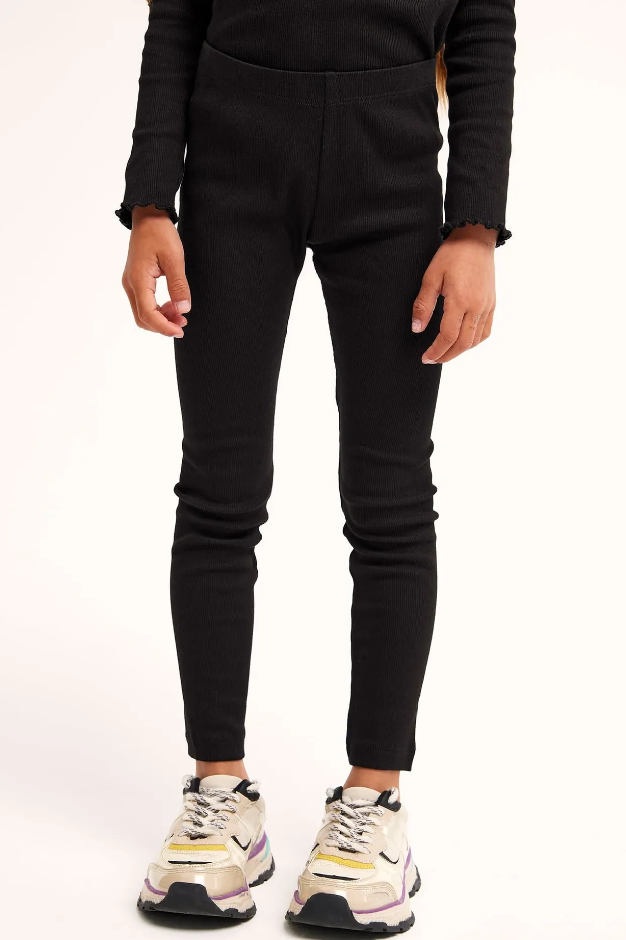 Ribatut leggingsit | Musta | Lapset | Kappahl