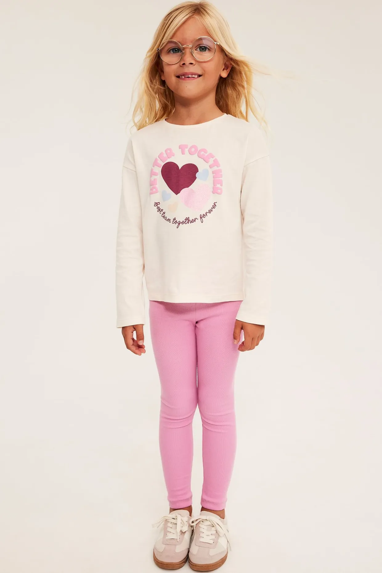 Ribatut leggingsit | Pinkki | Lapset | Kappahl
