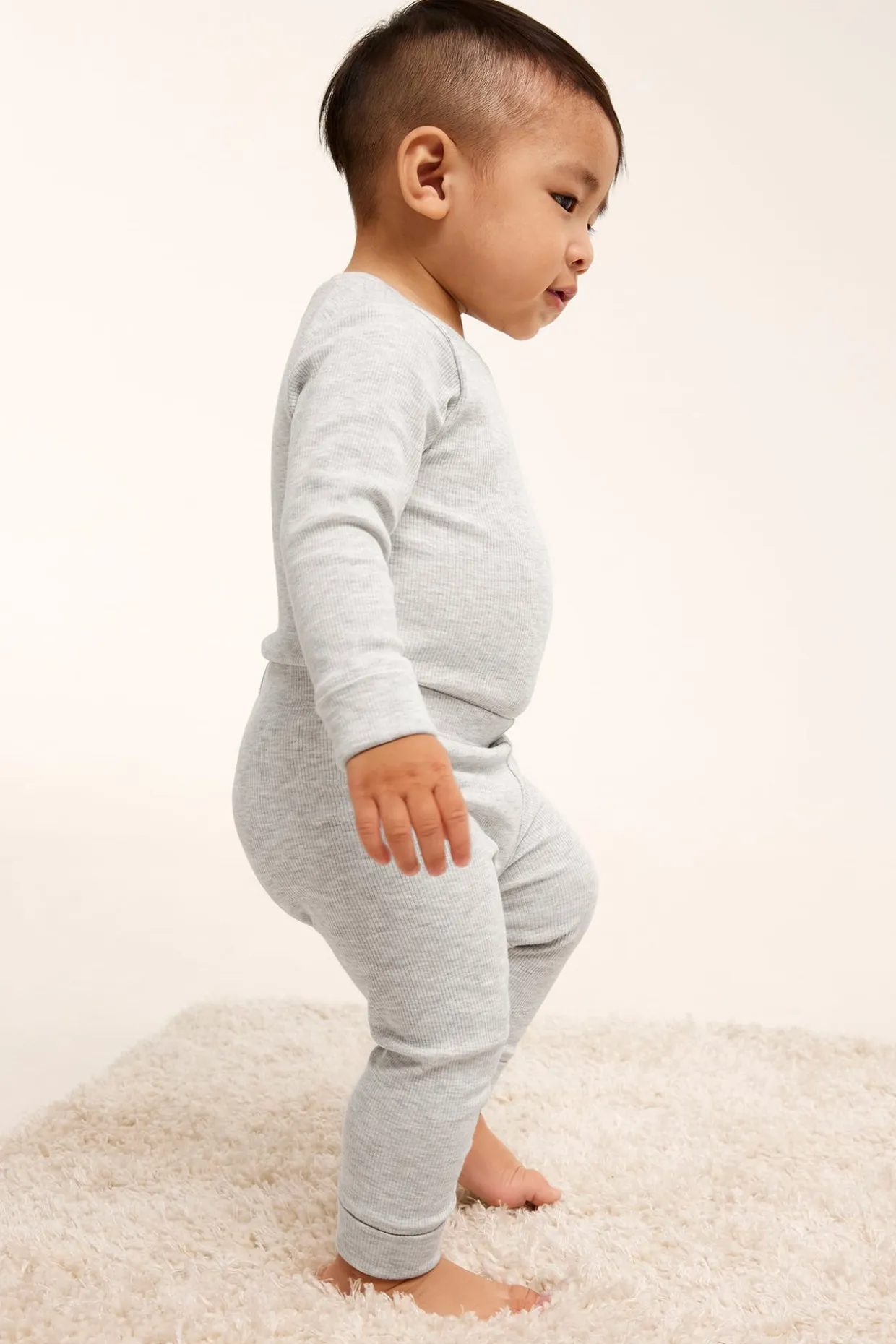 Ribatut leggingsit | Vaaleanharmaa | Vauvat | Kappahl