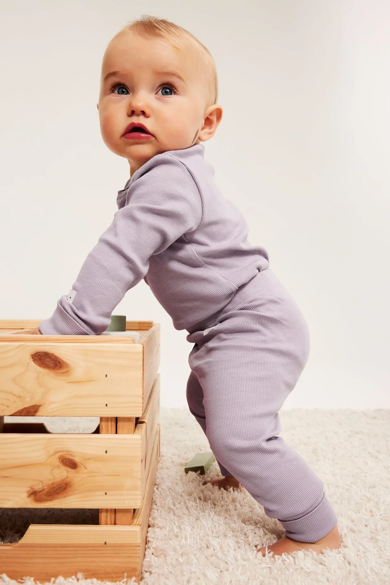 Ribatut leggingsit | Violetti | Vauvat | Kappahl