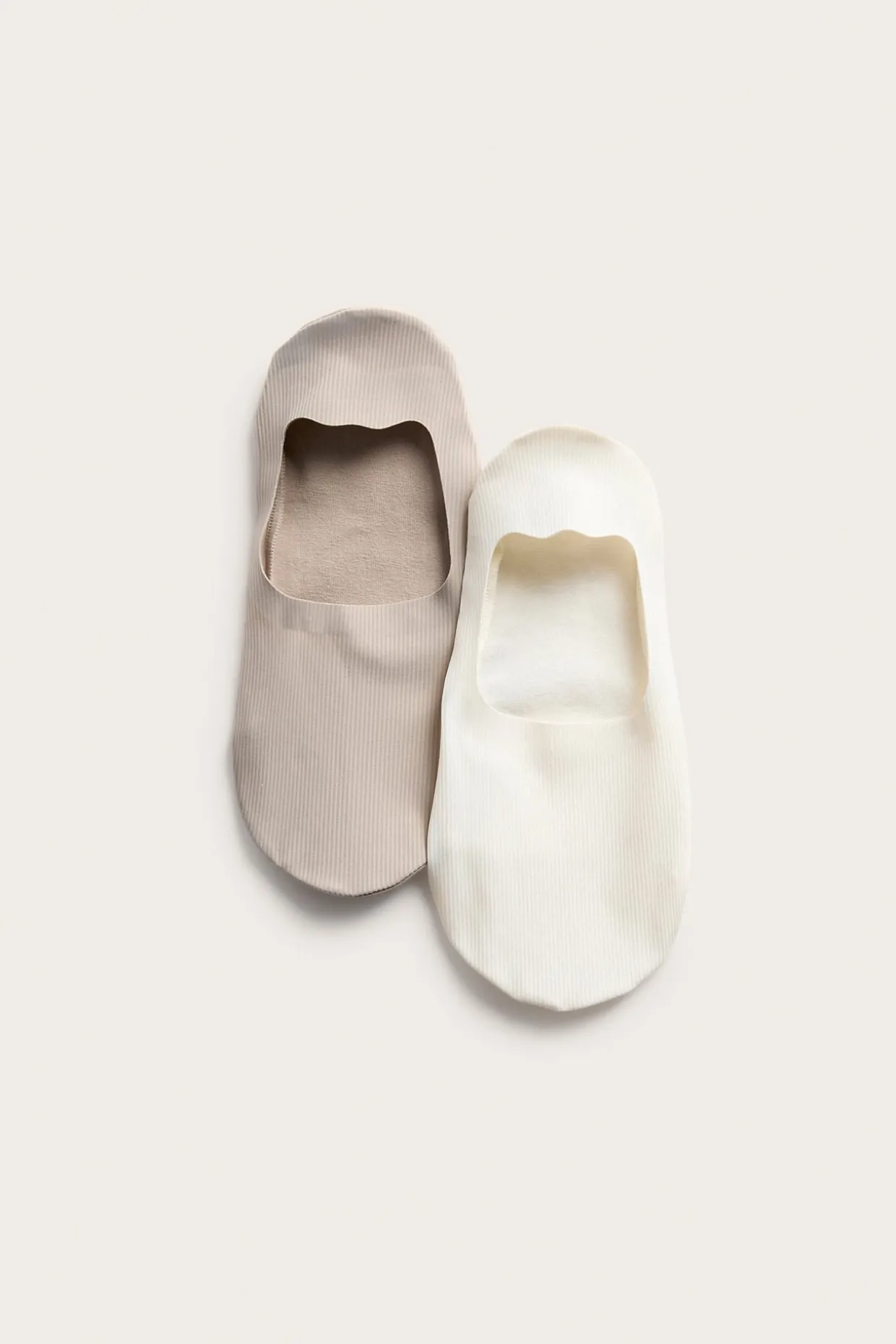 Ribatut näkymättömät sukat, 2-pack | Luonnonvalkoinen | Naiset | Kappahl
