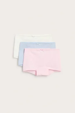 Ribatut puuvillabokserit, 3-pack | Pinkki | Lapset | Kappahl
