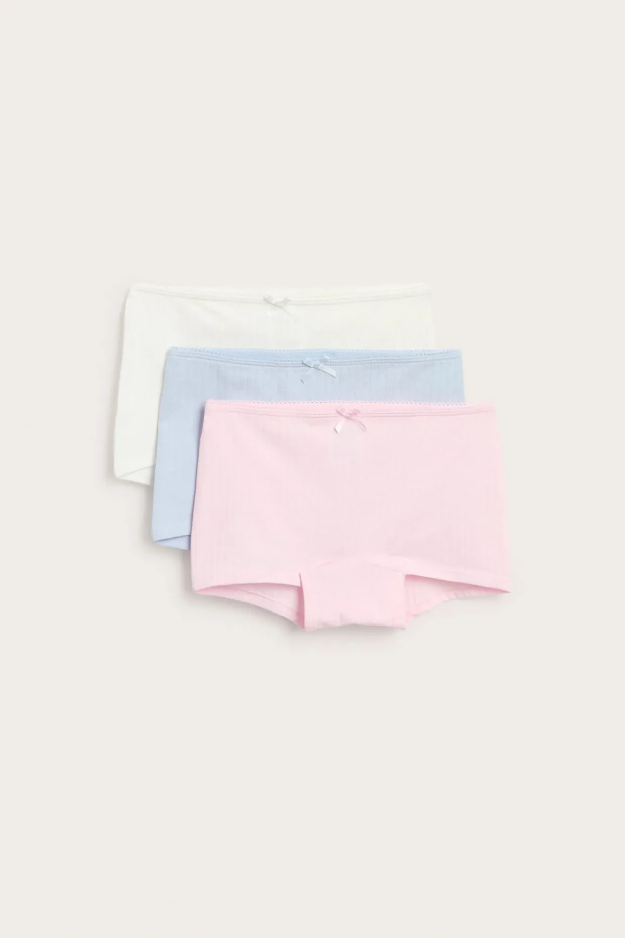 Ribatut puuvillabokserit, 3-pack | Pinkki | Lapset | Kappahl