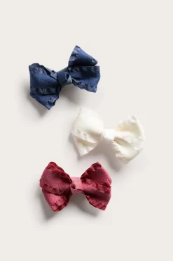 Rusettisomisteiset hiusklipsit, 3-pack | Punainen | Vauvat | Newbie