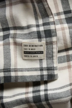 Ruudullinen flanellipaita hupulla | Vaaleanbeige | Lapset | Kappahl