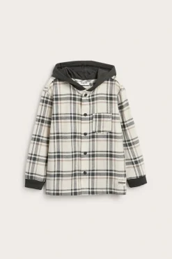 Ruudullinen flanellipaita hupulla | Vaaleanbeige | Lapset | Kappahl
