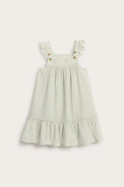 Ruudullinen kudottu mekko | Vihreä | Lapset | Newbie