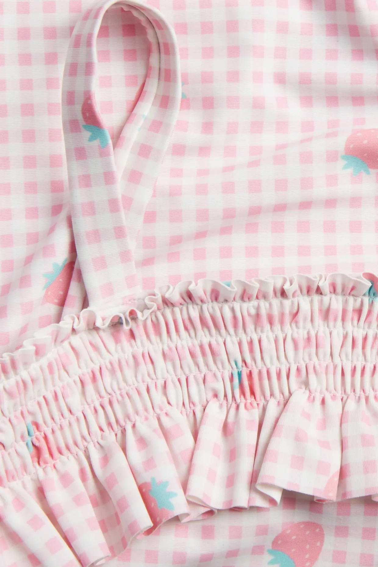 Ruudullinen, mansikka-aiheinen uimapuku | Pinkki | Lapset | Kappahl