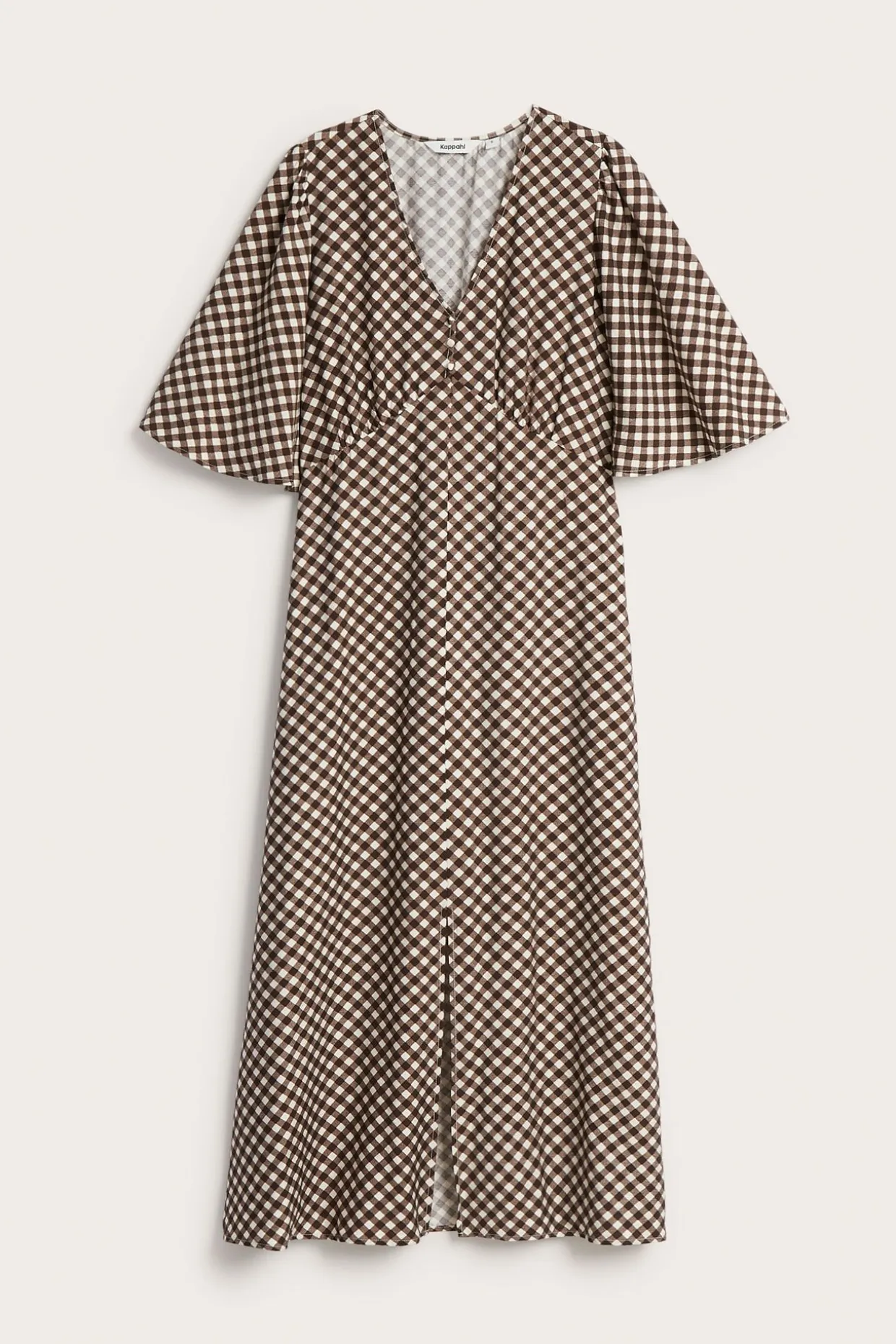 Ruudullinen mekko napeilla | Ruskea | Naiset | Kappahl