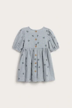 Ruudullinen mustikkakuvioinen mekko | Sininen | Vauvat | Newbie