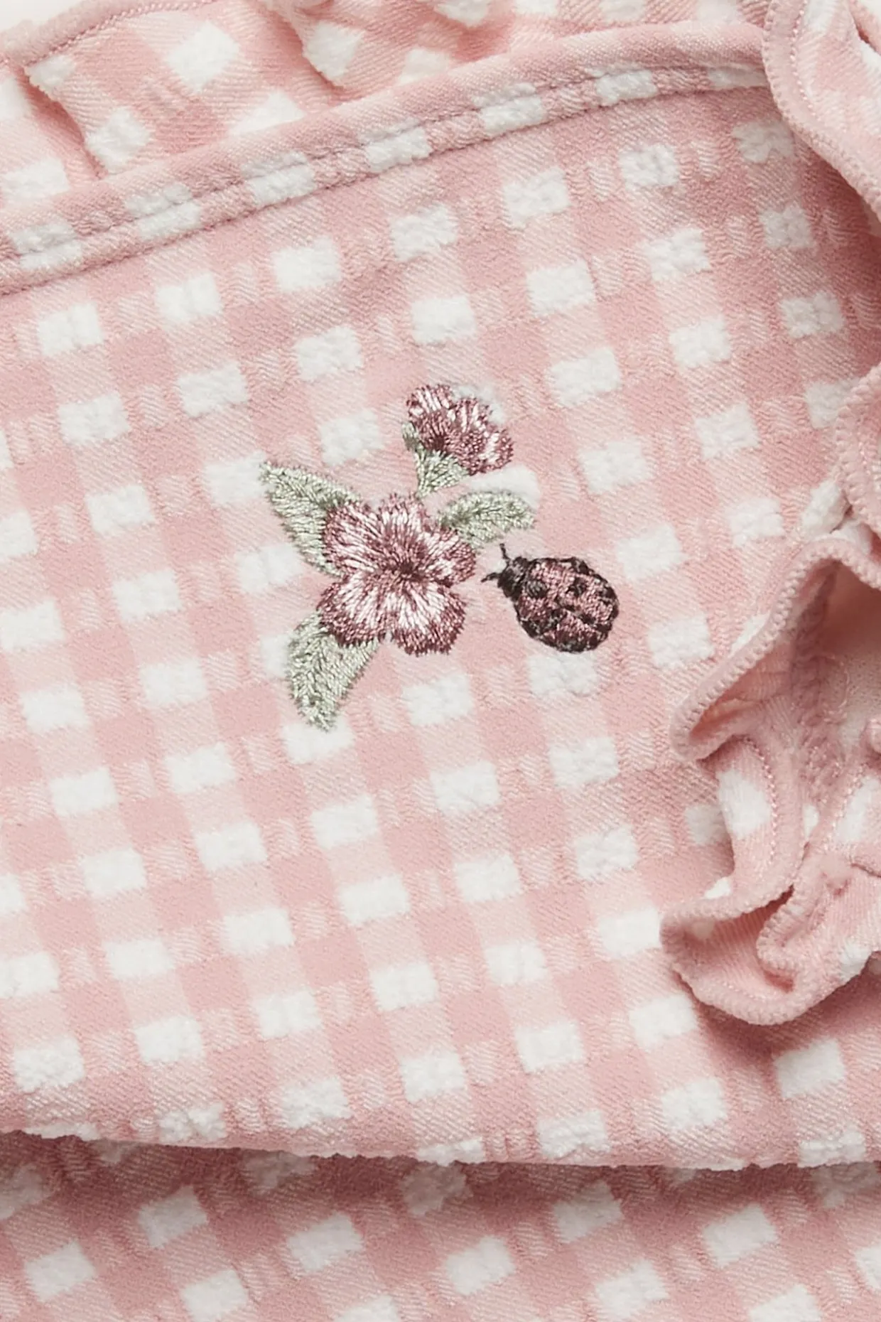Ruudullinen uimapuku, jossa on kukka | Pinkki | Lapset | Newbie