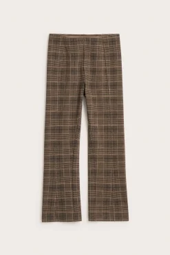 Ruudulliset pull-on-housut | Vaaleanruskea | Naiset | Kappahl