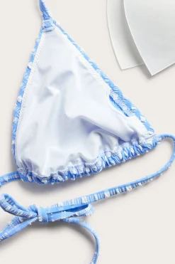 Ruutukuvioinen kolmionmuotoinen bikiniyläosa | Sininen | Naiset | Kappahl