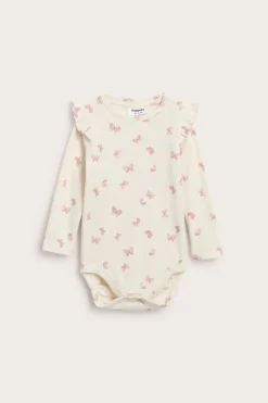 Röyhelöinen perhoskuvioinen body | Pinkki | Vauvat | Kappahl