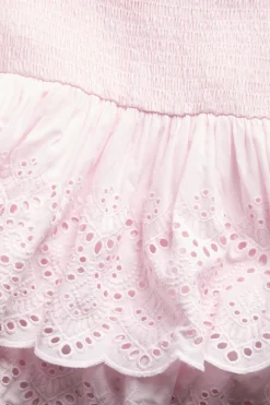 Röyhelömekko englantilaisella kirjonnalla | Vaaleanpunainen | Lapset | Kappahl