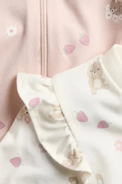 Röyhelösomisteiset pyjamat, 2-pack | Luonnonvalkoinen | Vauvat | Kappahl