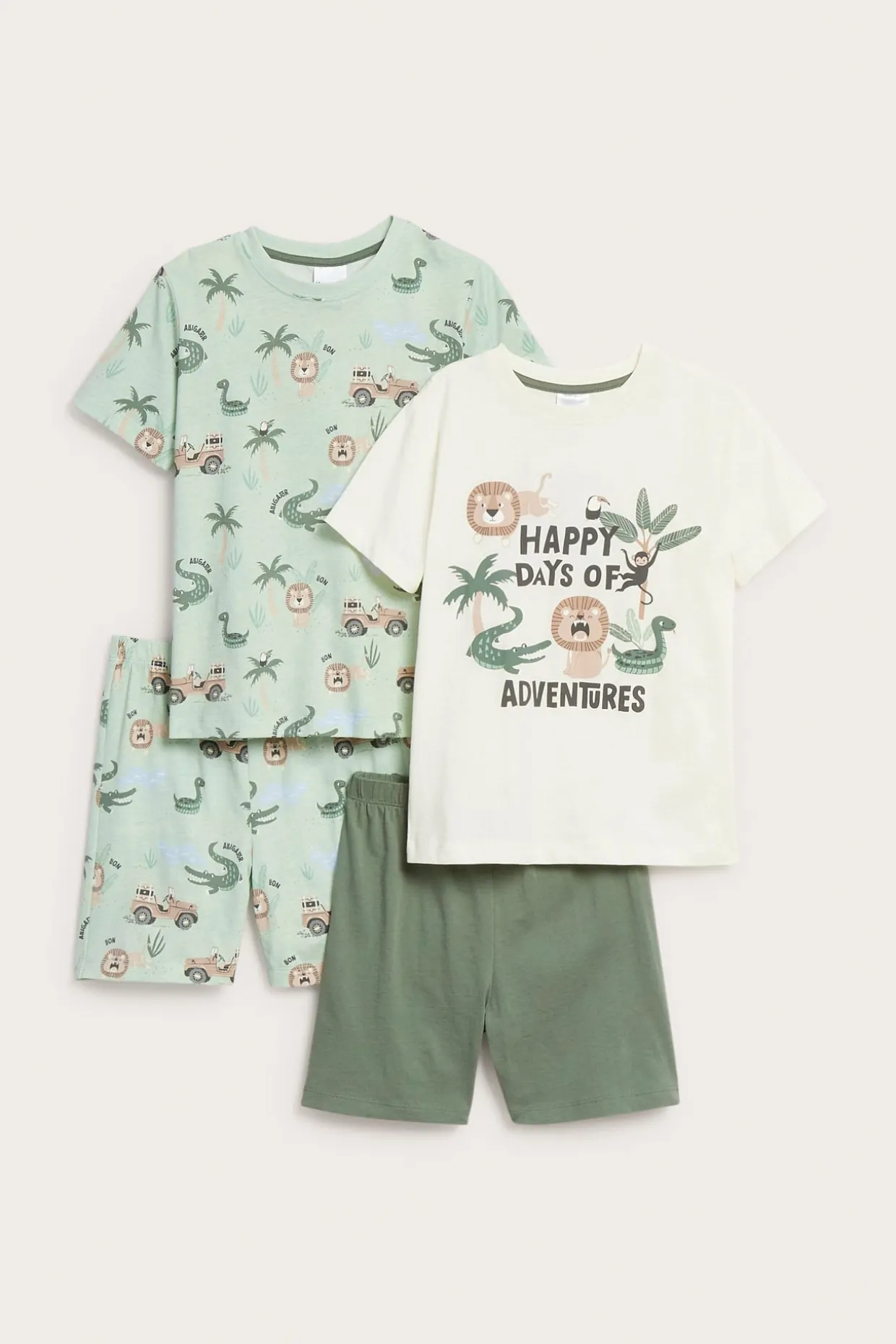 Safarikuvioisia pyjamia, 2-pack | Luonnonvalkoinen | Lapset | Kappahl