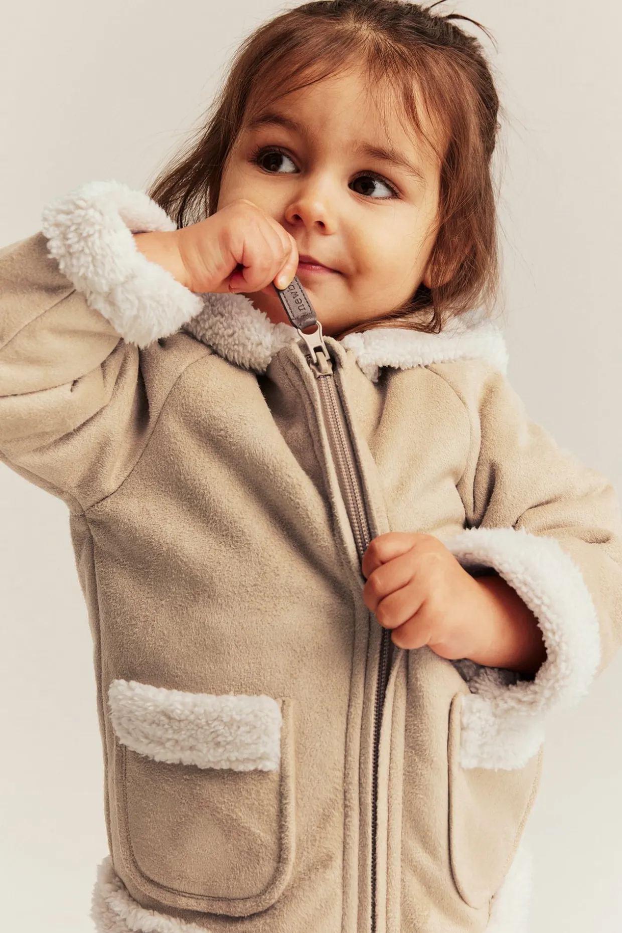 Shearling-takki, jossa pileevuori | Beige | Vauvat | Newbie