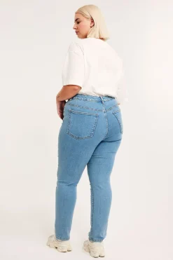 Slim Jeans High Waist | Vaalea denim | Naiset | Kappahl