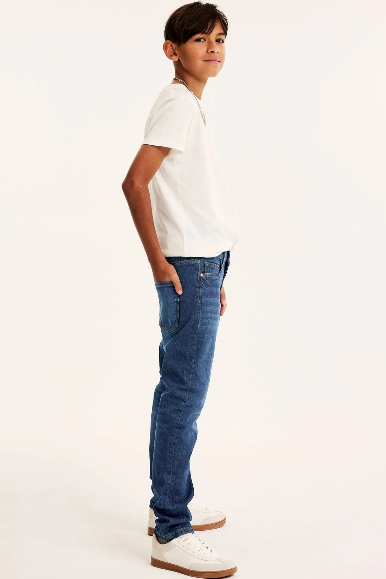 Slim jeans mid waist | Tumma denim | Lapset | Kappahl