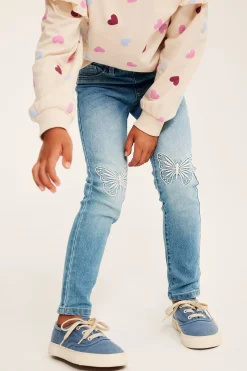 Slim leggings kirjotuilla perhosilla | Vaalea denim | Lapset | Kappahl