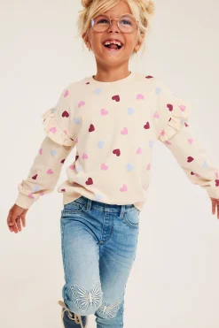 Slim leggings kirjotuilla perhosilla | Vaalea denim | Lapset | Kappahl