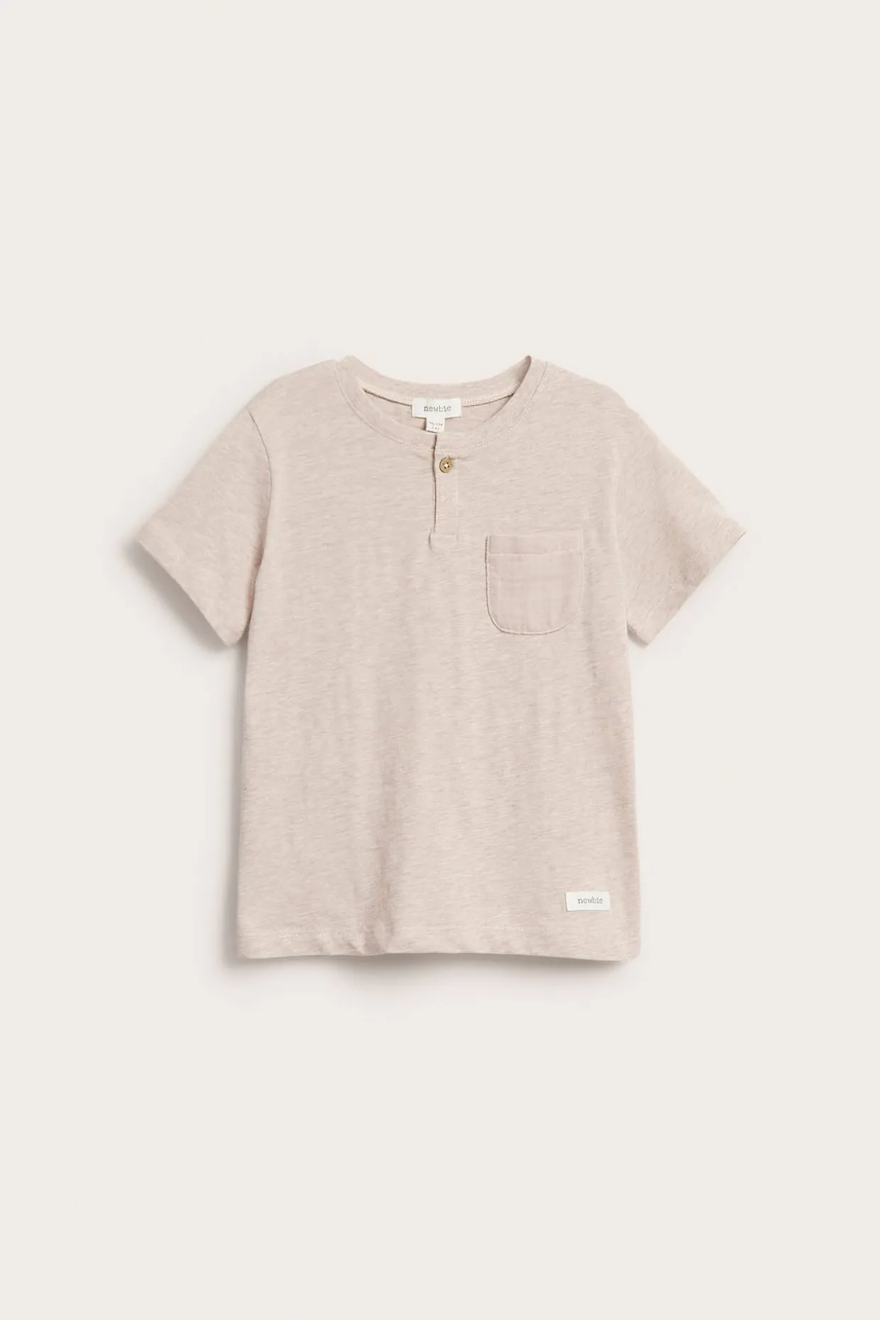 Slub-trikoota oleva t-paita taskulla | Meleerattu beige | Lapset | Newbie
