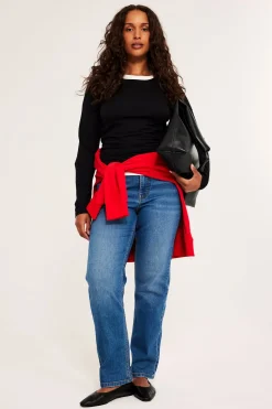 Straight jeans high waist | Denim | Naiset | Kappahl