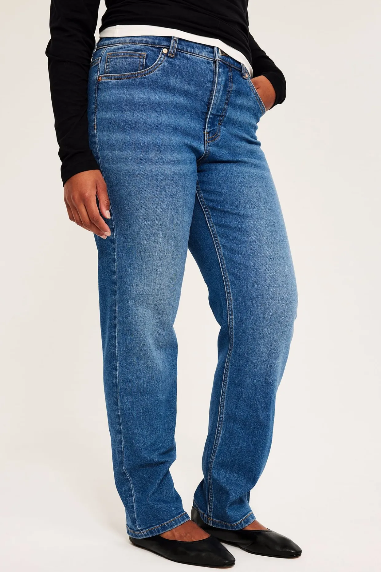Straight jeans high waist | Denim | Naiset | Kappahl
