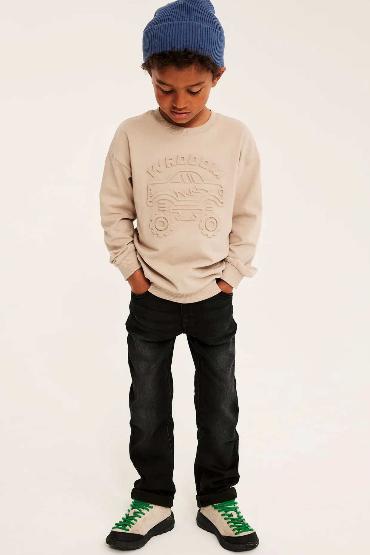 Straight jeans jogger denim | Musta denim | Lapset | Kappahl