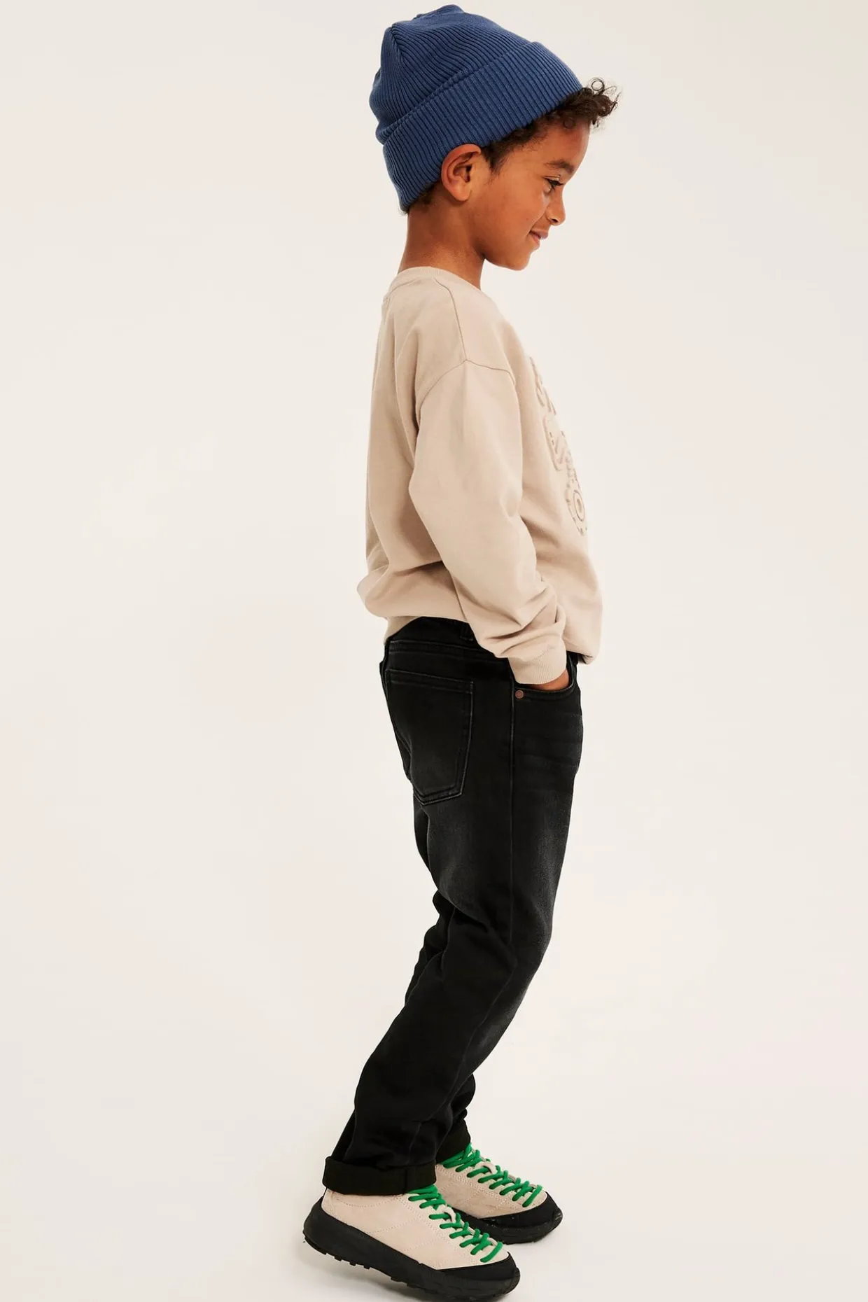 Straight jeans jogger denim | Musta denim | Lapset | Kappahl