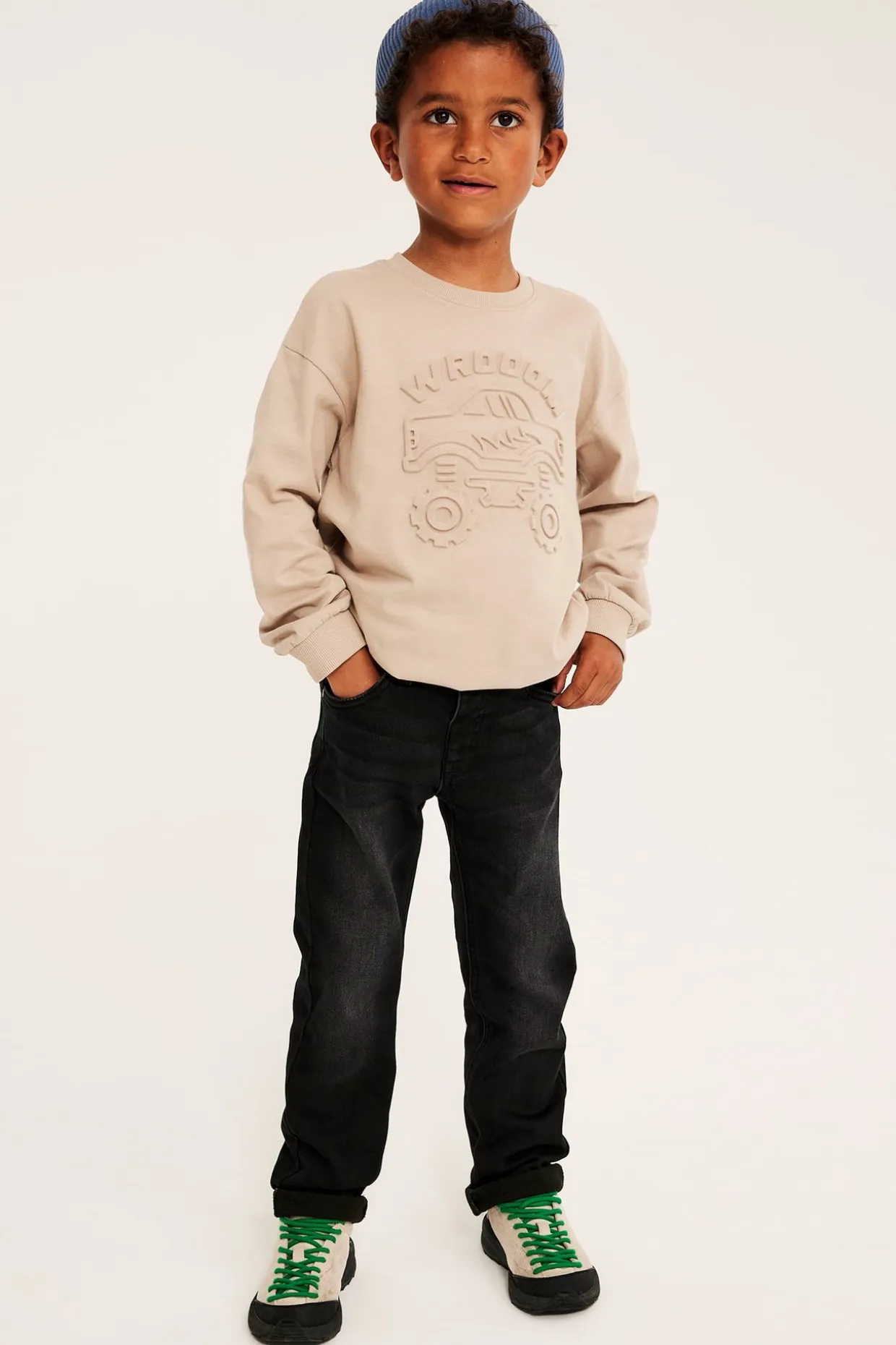 Straight jeans jogger denim | Musta denim | Lapset | Kappahl