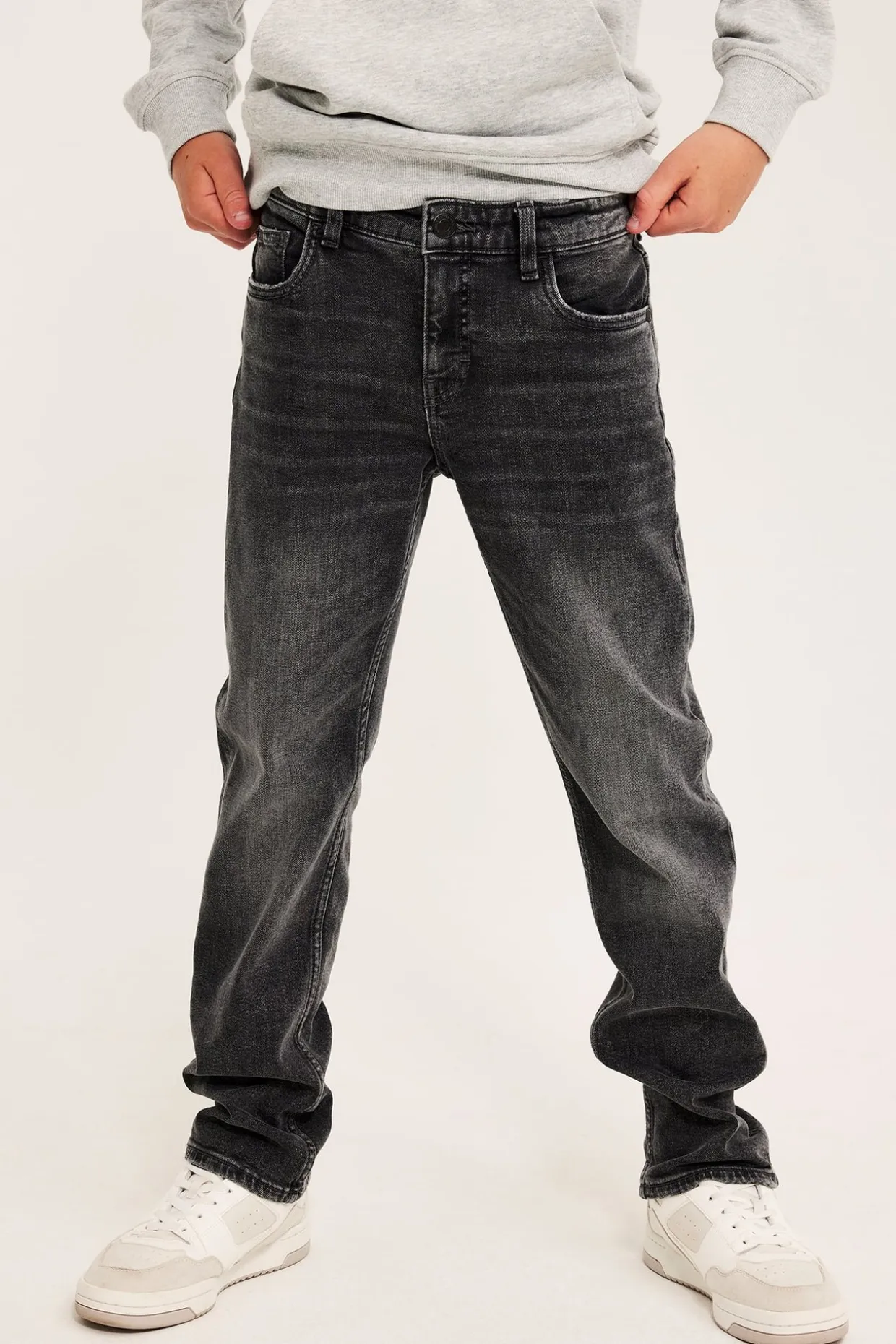 Straight jeans mid waist | Hopeanharmaa | Lapset | Kappahl