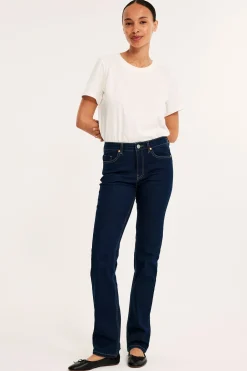 Straight jeans mid waist long leg | Tumma denim | Naiset | Kappahl