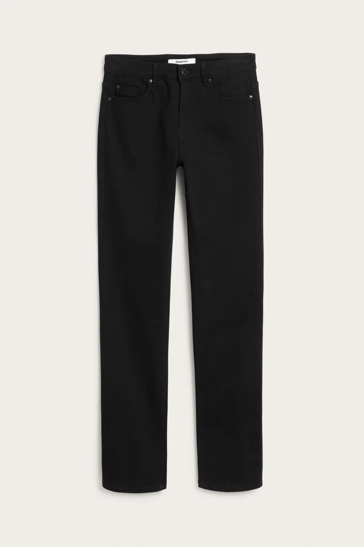 Straight jeans mid waist long leg | Musta denim | Naiset | Kappahl