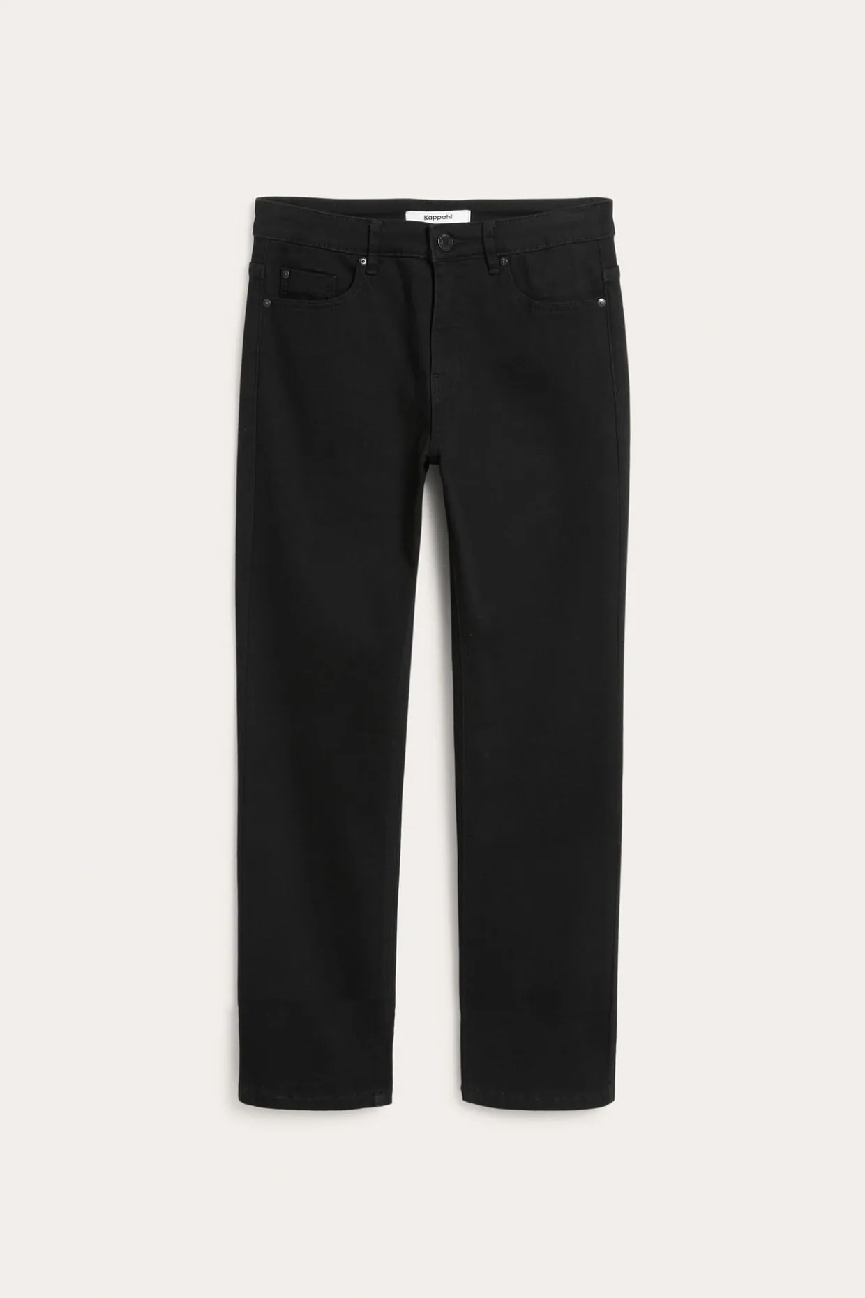Straight jeans mid waist short leg | Musta | Naiset | Kappahl