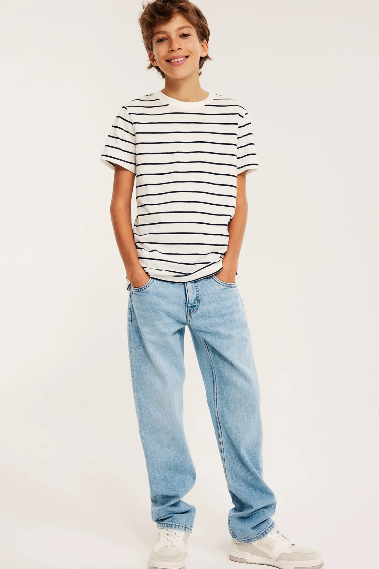 Straight jeans mid waist | Vaalea denim | Lapset | Kappahl