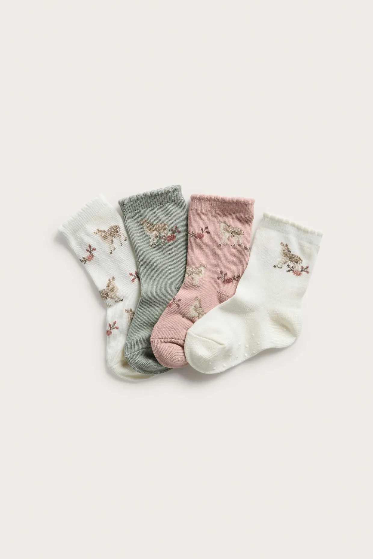 Sukat kukilla, 4-pack | Luonnonvalkoinen | Vauvat | Newbie