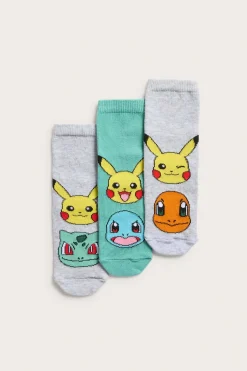 Sukat Pokémon 3 paria | Meleerattu harmaa | Lapset | Kappahl