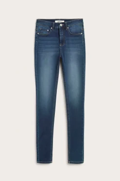Super slim jeans high waist long leg | Tumma denim | Naiset | Kappahl