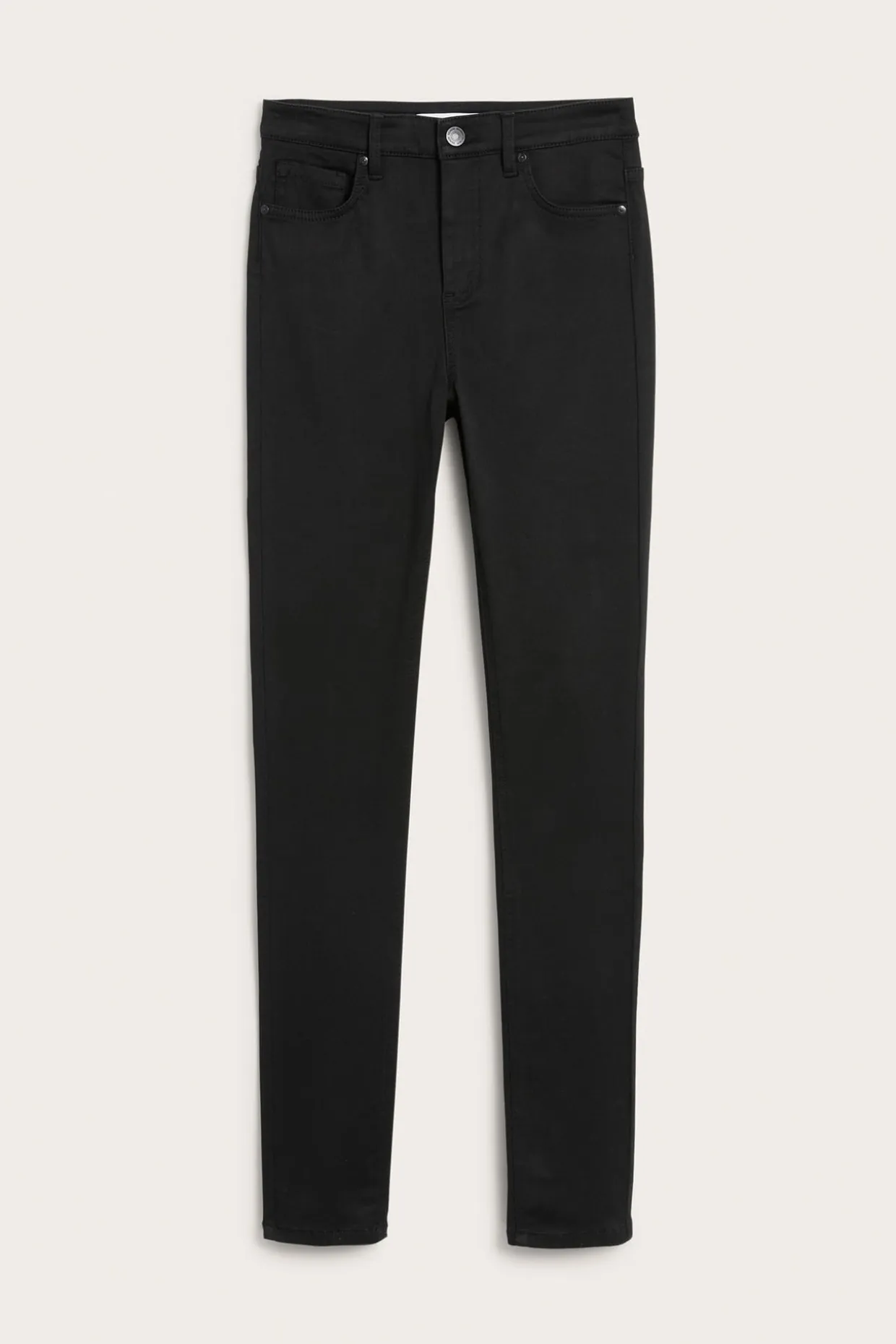 Super slim jeans high waist long leg | Musta | Naiset | Kappahl