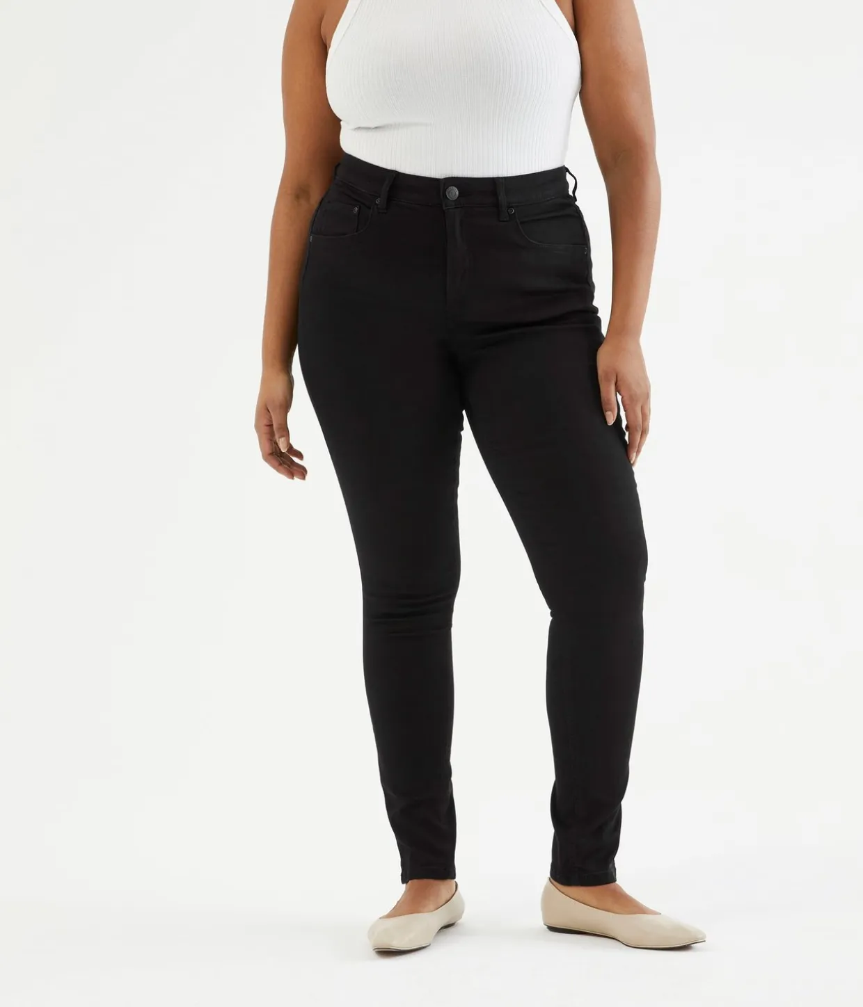 Super slim jeans high waist | Musta | Naiset | Kappahl
