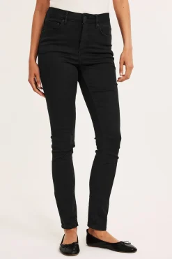 Super slim jeans high waist | Musta | Naiset | Kappahl
